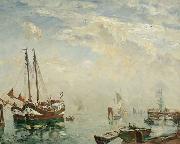 Ulrich Hubner Hafenansicht oil painting